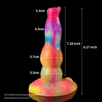 YOCY Large Fantasy Wolf Dildo Big Knot Silicone Sex Toy Luminous Anal Plug For Women Men Colorful Dildos Protaste Massager 2