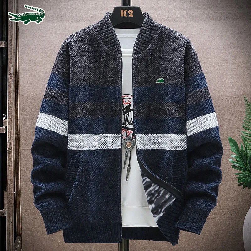남성용 지퍼 가디건 스웨터, 두꺼운 코트, 재킷 m-3XL, 가을 및 겨울