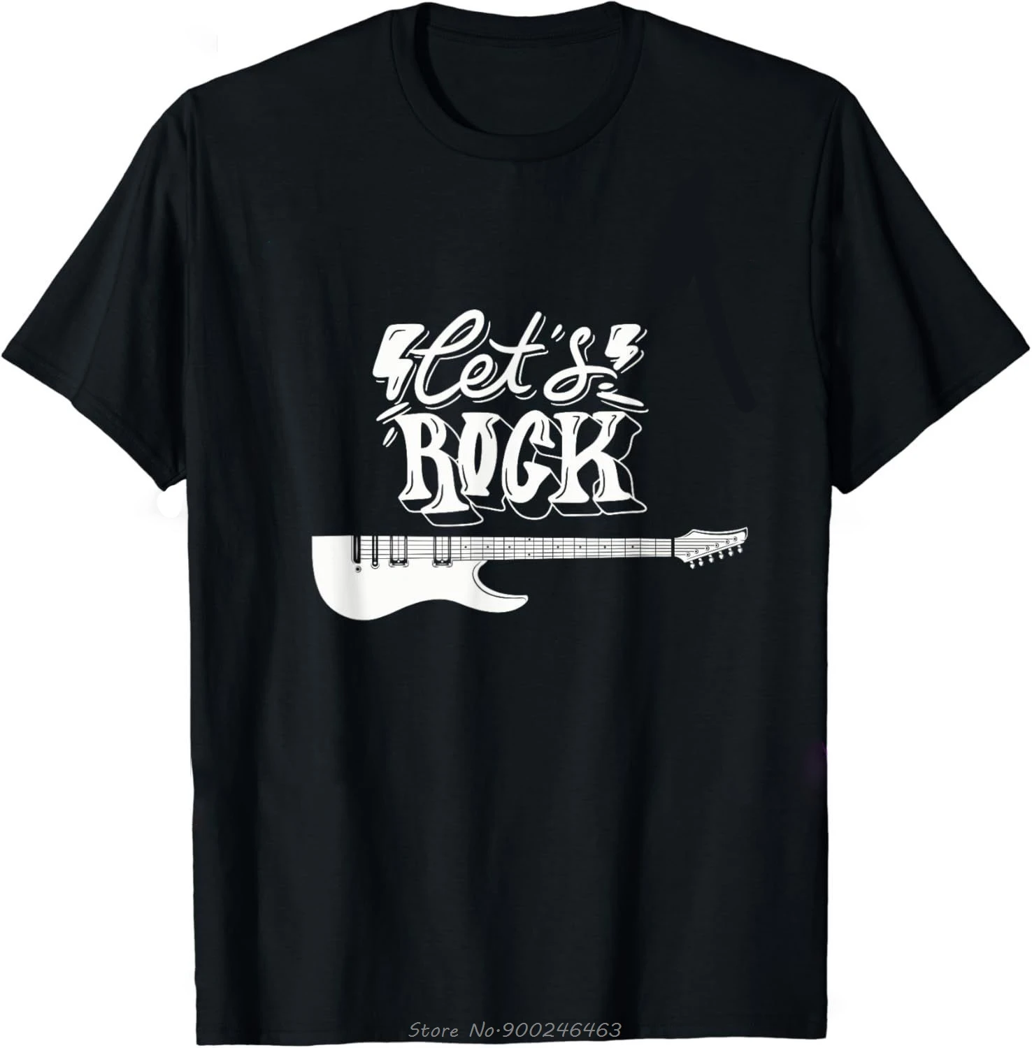 Let's Rock E-Gitarre Music Lover Band Gitarrist Retro T-Shirt Unisex Sommer Übergroßes T-Shirt Mode Kausal T-Shirt T-Shirts – Detail 12