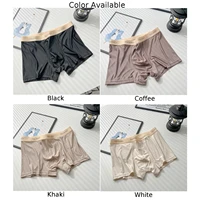 Sexy Men's Soft Breathable Panties Mid-Rise Ice Silk Boxer Shorts And Underpants Trunks Pouch Underwear Boxers Man Pack 6