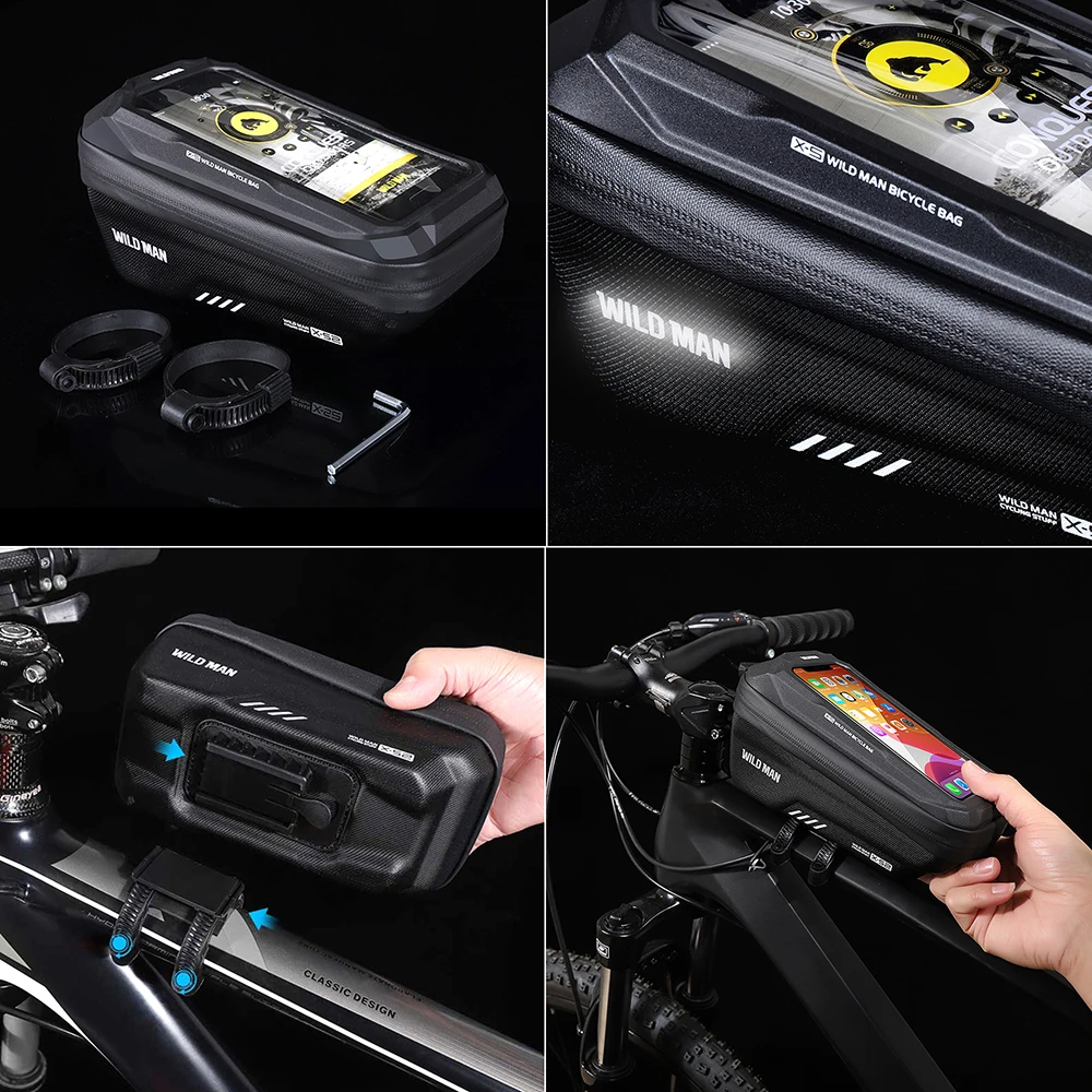Mountain Bike Bag Front Handlerbar Bag Rainproof 6.8inch Mobile Phone Case Bicycle Top Tube Cycling Accessories