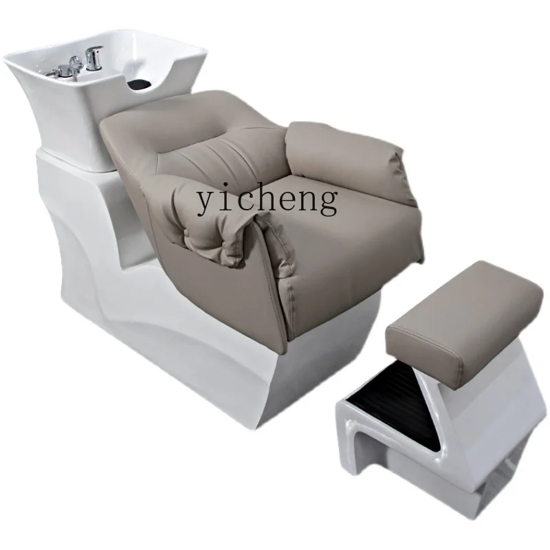 

Zc Simple Shampoo Chair Salon Ceramic Deep Basin Flushing Bed for Hair Salon