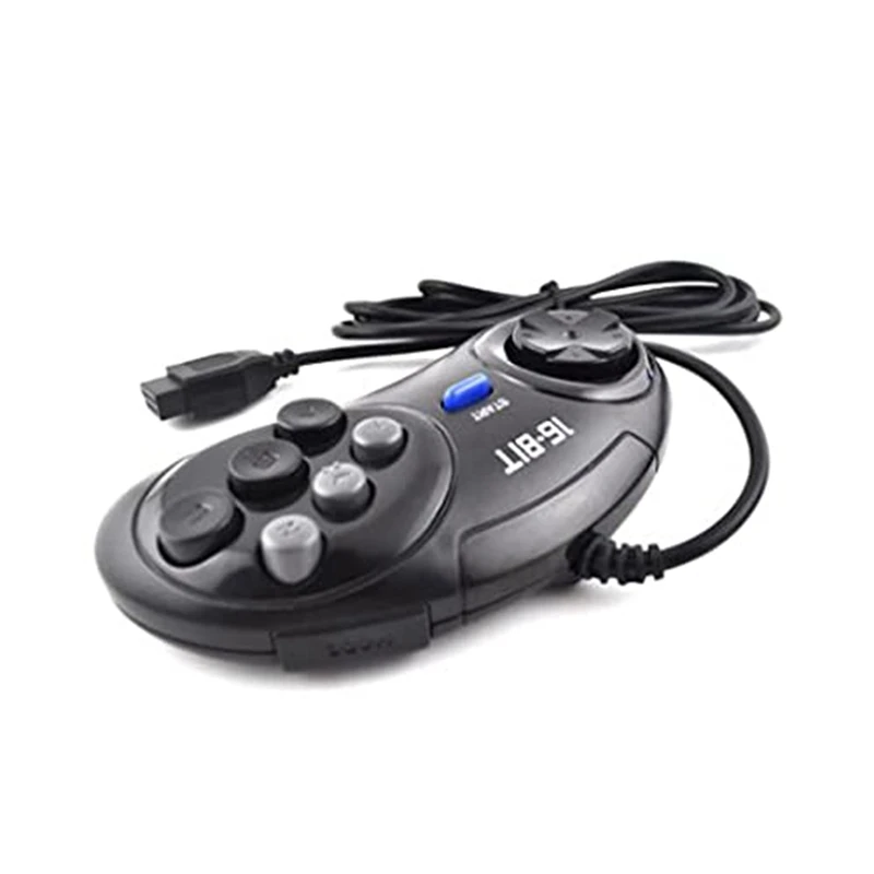 Top Deals 2 Pcs Game Controller For SEGA Genesis For 16 Bit Handle Controller 6 Button Gamepad For SEGA MD Game Accessories