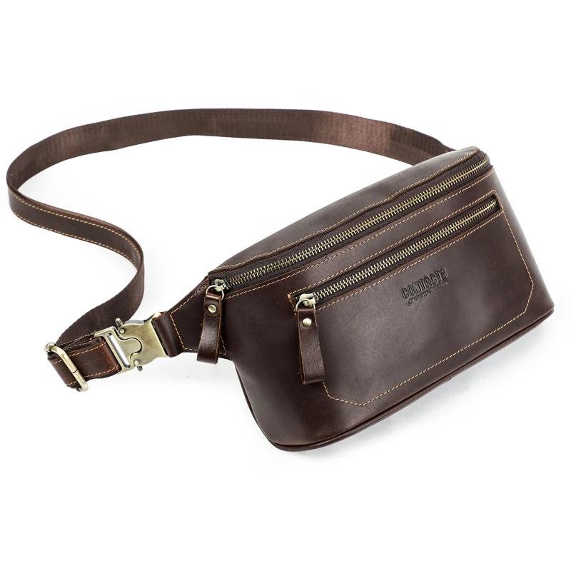 

Women Chest Bag Genuine Leather Luxury Brand Crossbody Bag Female Travel Coffee Fanny Pack Waist Bag Fashion Shoulder Bag