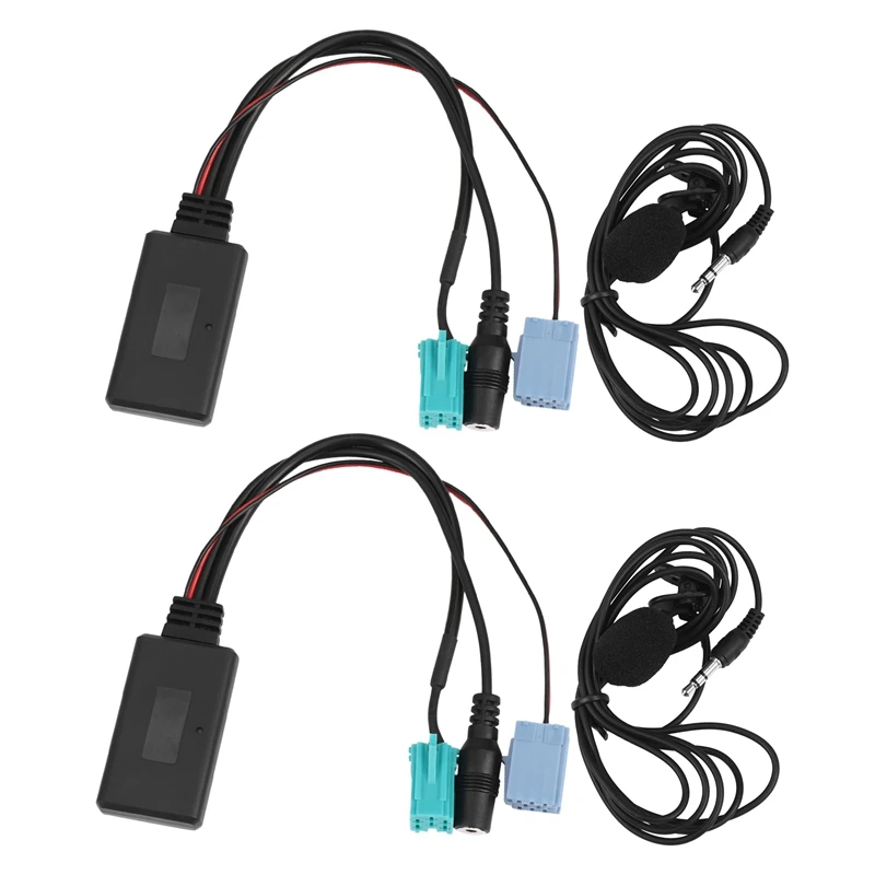 2X Car Bluetooth 5.0 Aux Cable Microphone Handsfree Mobile Phone Free