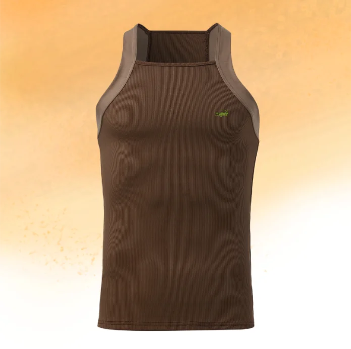 

2024 Men Fashion Tank Tops Solid Color O-neck Sleeveless Skinny Gym Streetwear Casual Vests Party Men Luxury Clothing