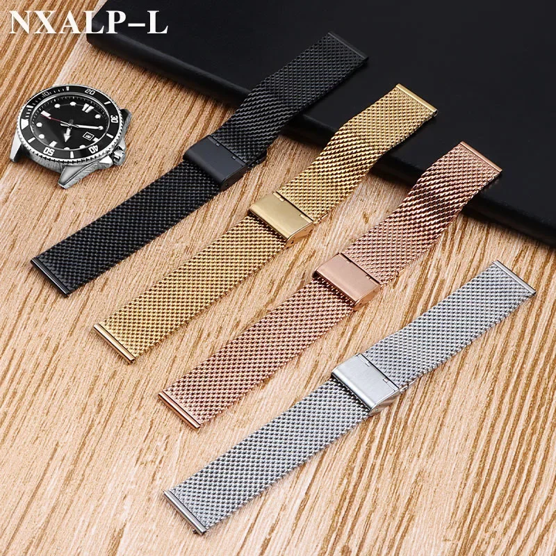 Elegant Milanese Mesh Stainless Steel Watch Band Bracelet - Multiple Sizes Available