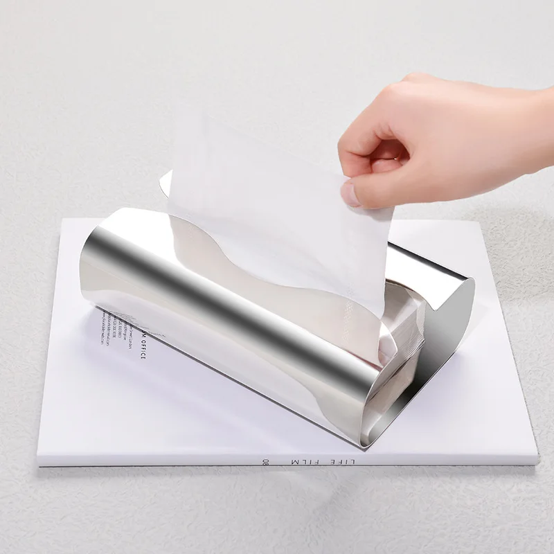 Hollow-Out Stainless Steel Napkin Rack Box Serviette Holder Organizer Home Party Tissue Dispenser Storage Case Table Decoration