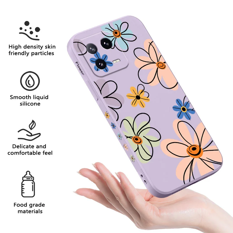 Enhanced Hoop Flower Liquid Silicone Phone Case Cover