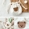 Children Girls Shoulder Bag Embroidery squirrel bear Messenger Bag Kids Keys Coin Purse Mini Handbag Bags Kids Gift 2