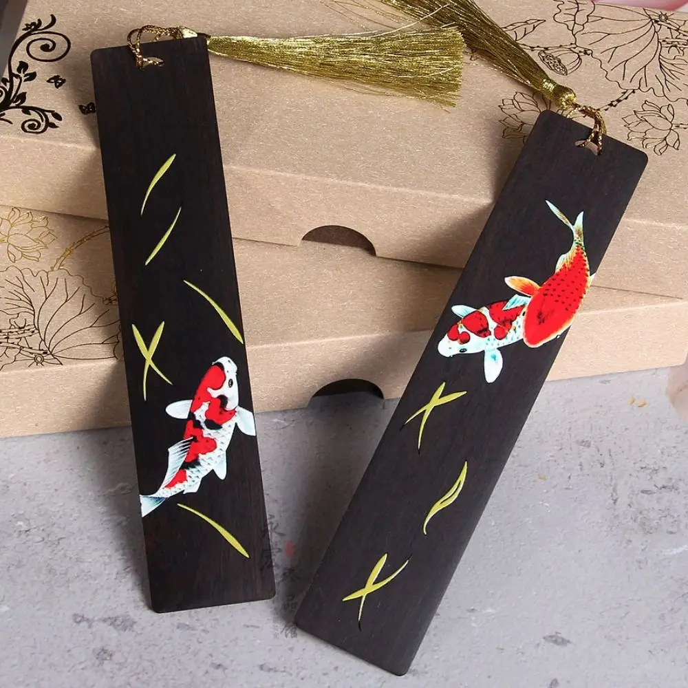 

Book Paginator Book Lovers Student Stationery Metal Reading Bookmark Painted Koi Carp Bookmark Wooden Bookmark Book Page Marker