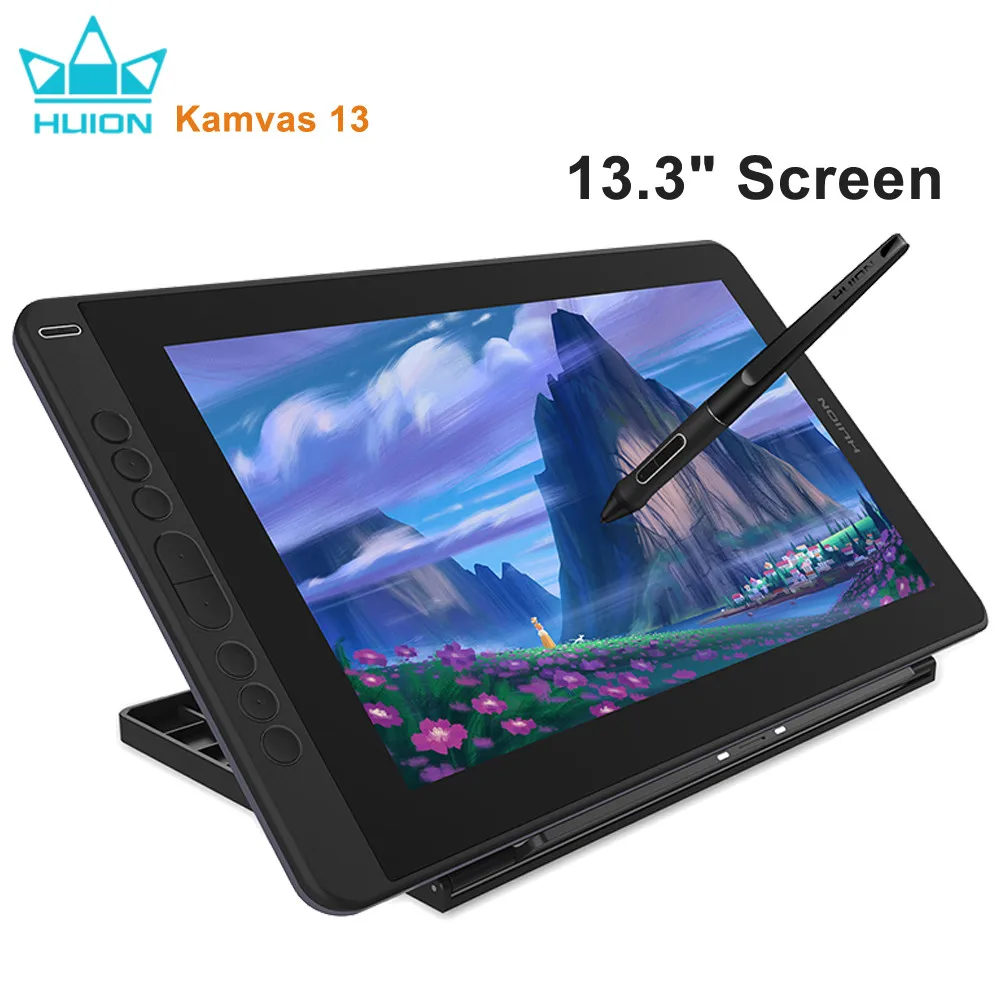 HUION Kamvas 13 Black Graphic Drawing Tablet Monitor Full Lamination 