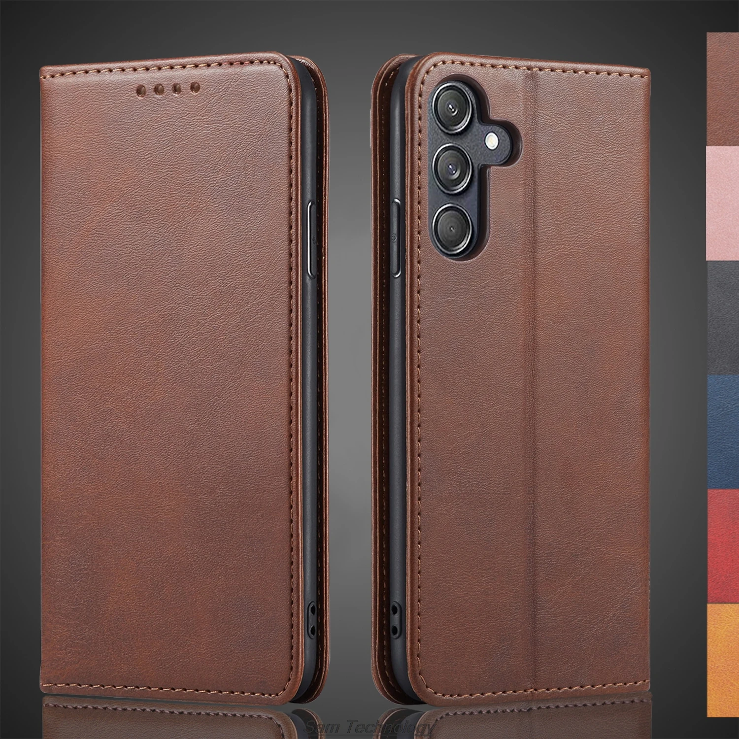 Magnetic Attraction Leather Wallet Phone Case - Holster Flip Cover