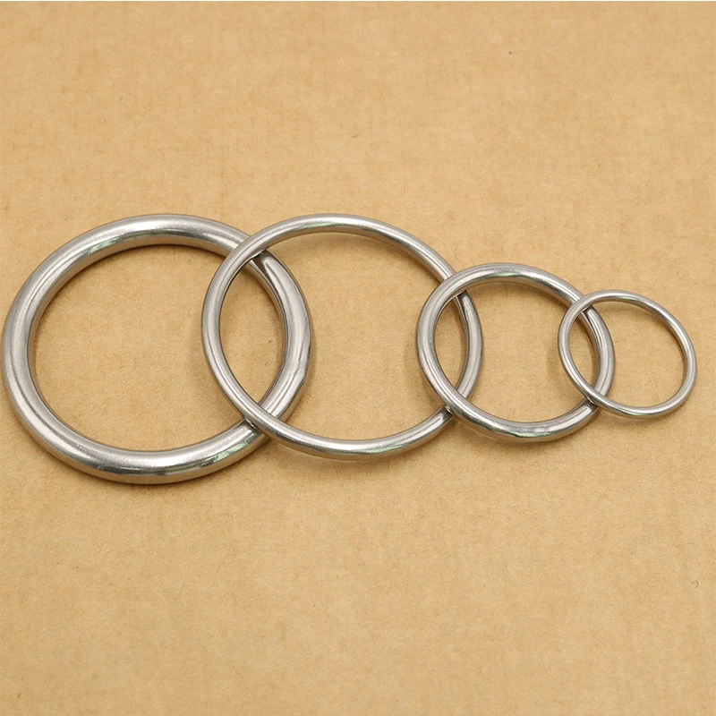 Orings 304 Stainless Steel Seamless Circular Round Ring Smooth Solid O Ring Rigging Marine Boat Pet Yoga Hanging O-ring