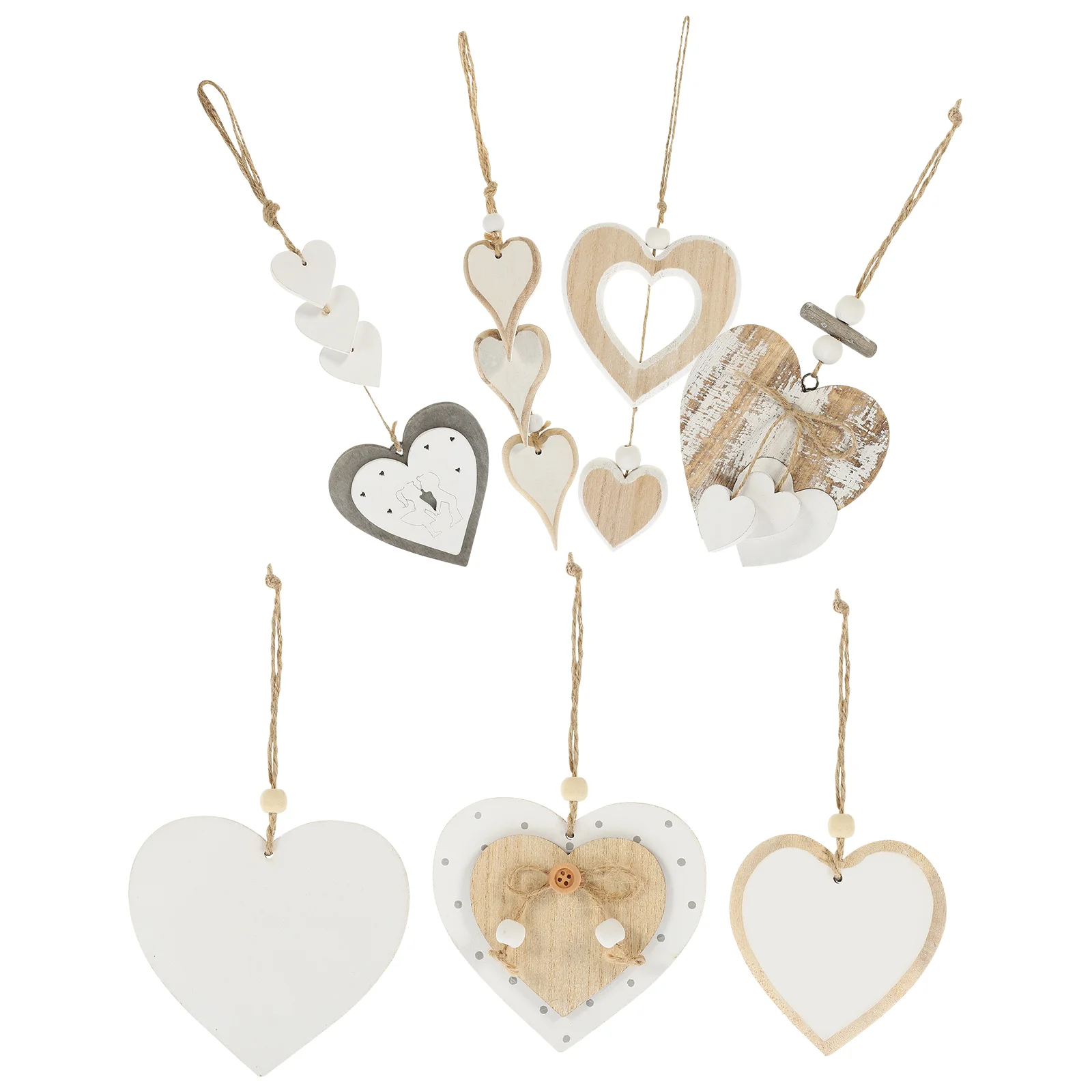 

Heart-Shaped Wooden Ornament Hanging Heart Pendant Valentine Christmas Memorial Day Party Valentine'S Day Decor