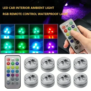 LED Car Interior Luce ambientale Decorazione Adesivo wireless Coda di bicicletta Auto Tetto Piede Atmosfera Lampada Luci subacquee con diamanti