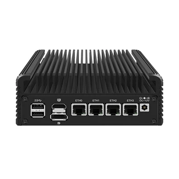 HUNSN RJ35, 마이크로 방화벽 기기, 라우터 PC,4x 2.5GbE I226-V LAN, DDR5 RAM, 미니 PC, OPNsense, VPN,GPIO, TF 슬롯, HDMI, DP