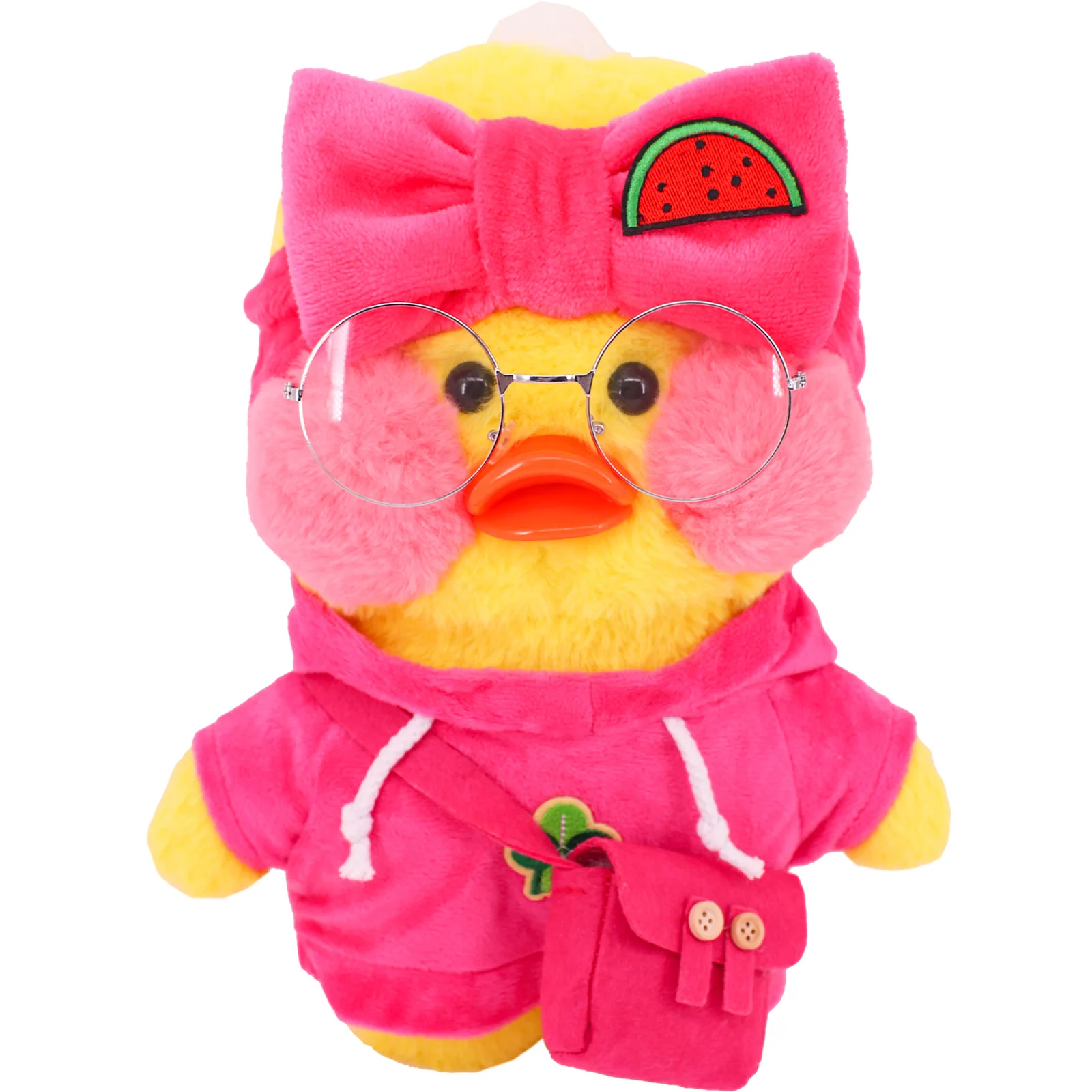 Plush Toy Doll Clothes 30Cm Yellow Duck Plush with Hoodie Sweater for Children