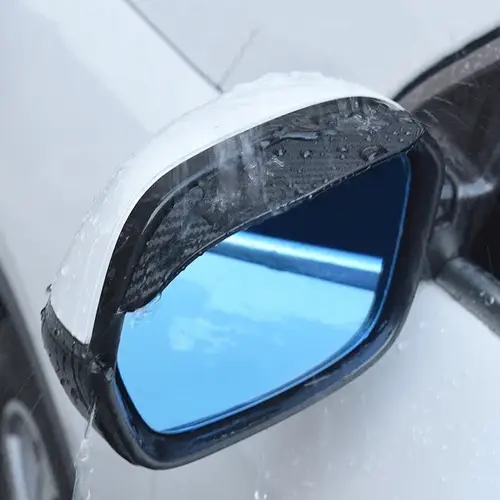 2Pcs Carbon Fiber Car Rearview Mirror Rain Shield Eyebrow Flexible Car Rearview Mirror Rain Shield Protector Eyebrow Rain Cover - Image 2