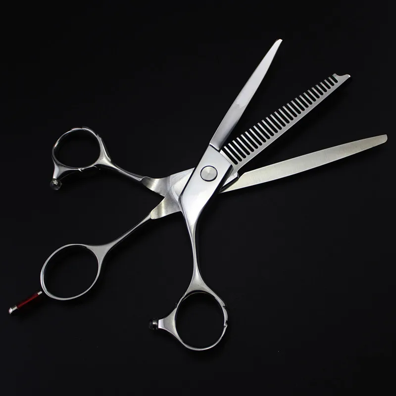 전문 JP440c 강철 6 ''결합 가위 2 IN 1 헤어 가위 이발 숱이 적은 이발사 절단 가위 미용사 가위