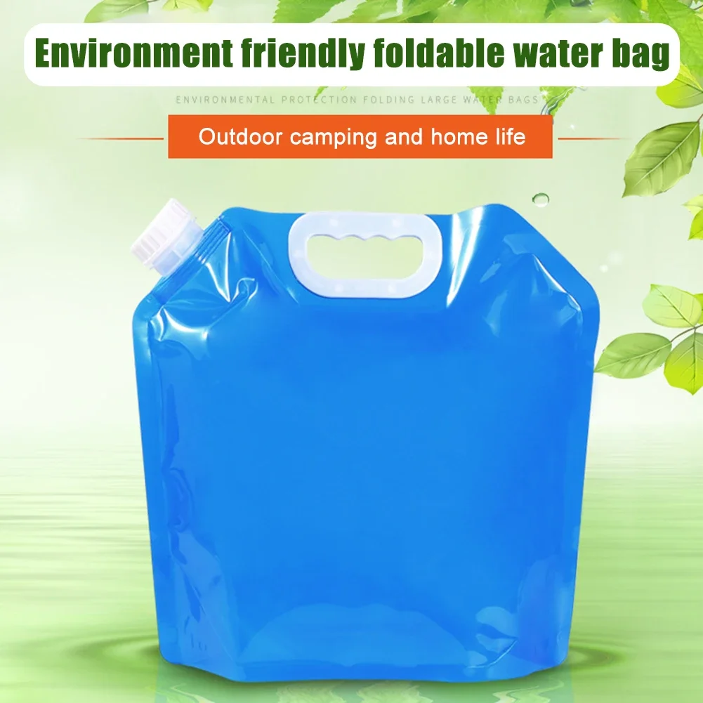 5/10L Outdoor Camping Water Storage Bag Foldable Car Water Bag No Leakage Portable Container with Faucet Clear Pouch