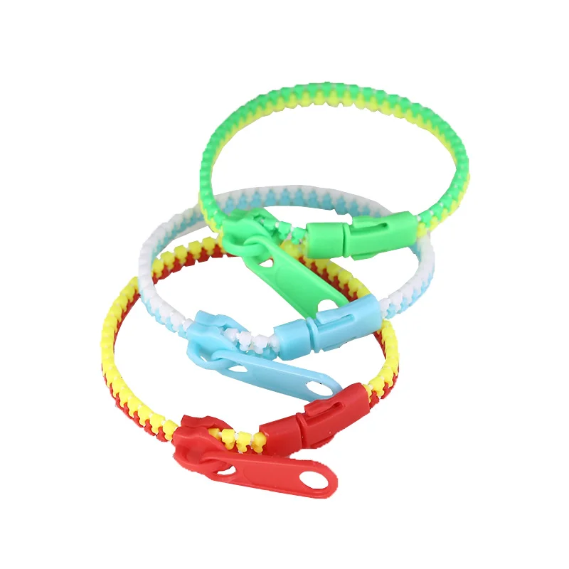 Candy Two-color Zipper Chain Bracelet sensory fidget toy anti stress toy fidget toy finger sensory toy Fidget Sensory Stress Relief Toys for Children with Autism Adults Anxiety Antistress Gifts