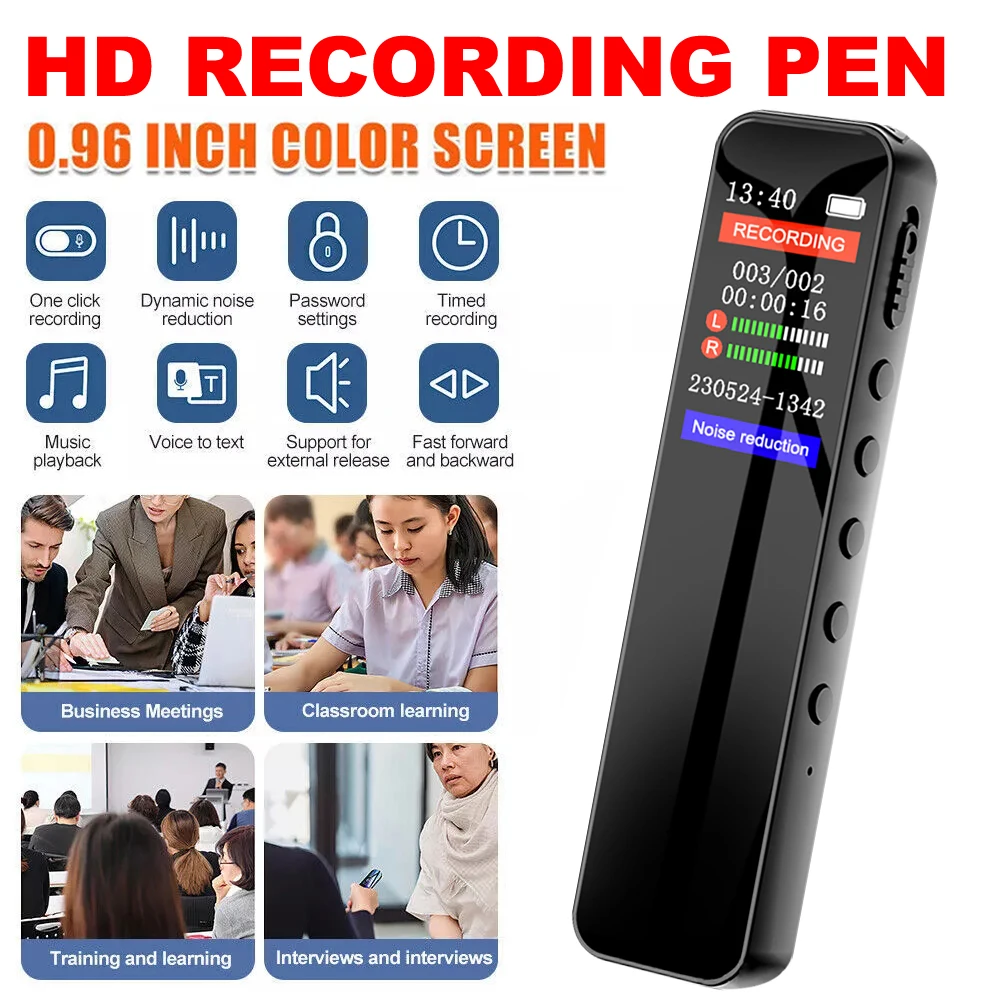 Enregistreurvocalnumériqueportable,128Go,dictaphonedeson,1536KBPS,suppressiondubruit,voixactivée,audiostatique,WAV,lecteurMP3-AliExpress