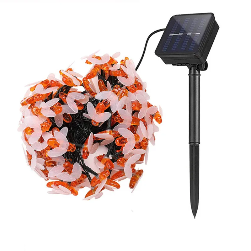 Solar-Powered Honey Bee LED String Fairy Light features 20 or 50 LEDs and is perfect for decorating outdoor areas such as garden fila decorating 3rm01156d 125