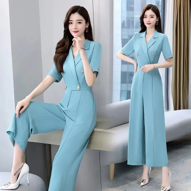 Cultivate One Moral characterSuit Jumpsuit Summer Women's 2023 New Style Goddess Style High Waist Slim Fit Sagging Wide Leg Pant