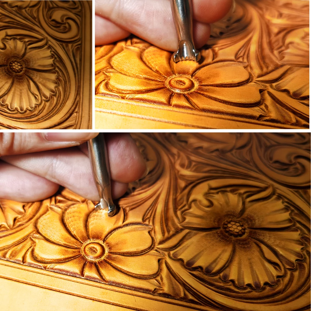 Leather Work Stamping Tool Serrated Radial Pattern C014 C029 C042 C043 Stamps Leather Carving Stamping Tool