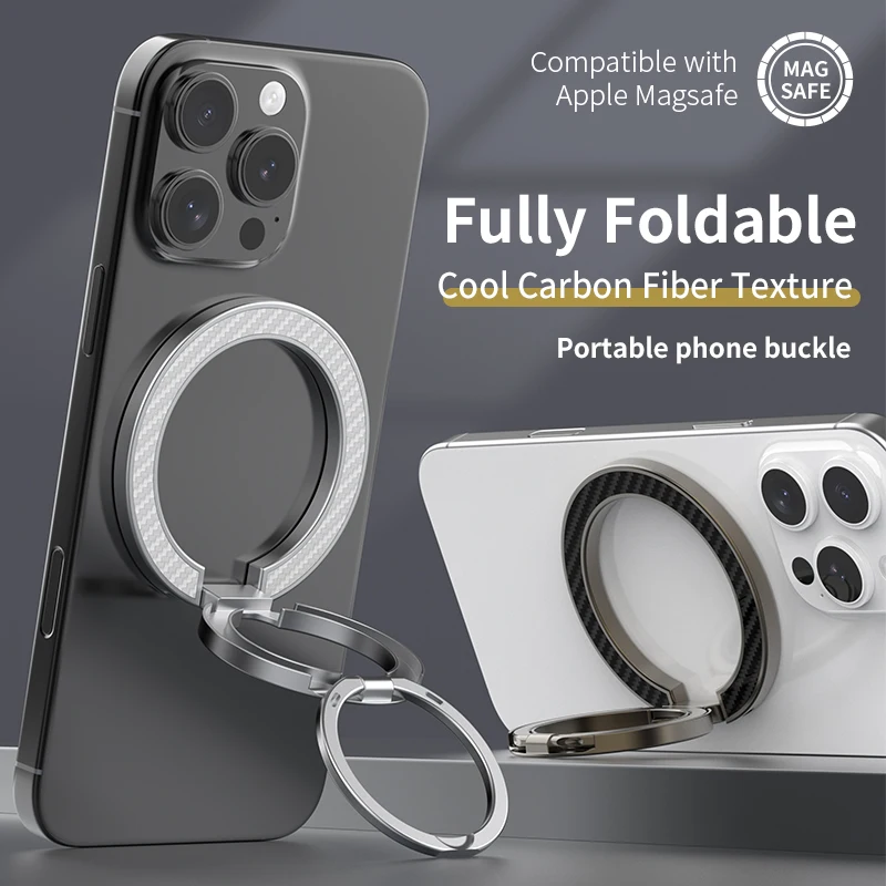 Dual Ring Triple Fold Magnetic Phone Stand Holder