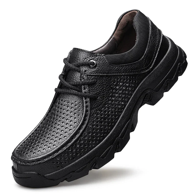 Mens Leather Shoes Genuine Cow Leather Casual Business Office Black Brown Outdoor Working Plus Big Size 49 50 51