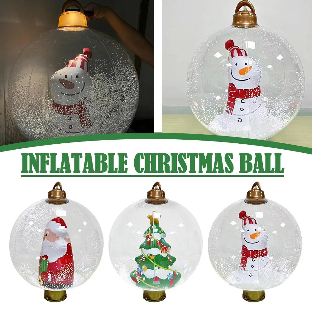 

2023 Christmas Inflatable Ball Decoration Outdoor Indoor LED Christmas Large Decor Balls Glow Balloon Toy Luminous Giant Li N5U8