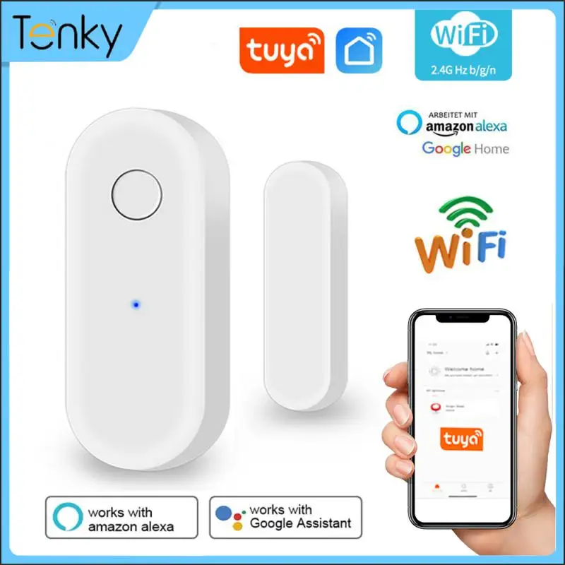 Tuya Wifi Smart Door Window Sensor Smart Home Door Open/Closed Alarm Detector Sensor Smart Life Funziona Con Alexa Google Home
