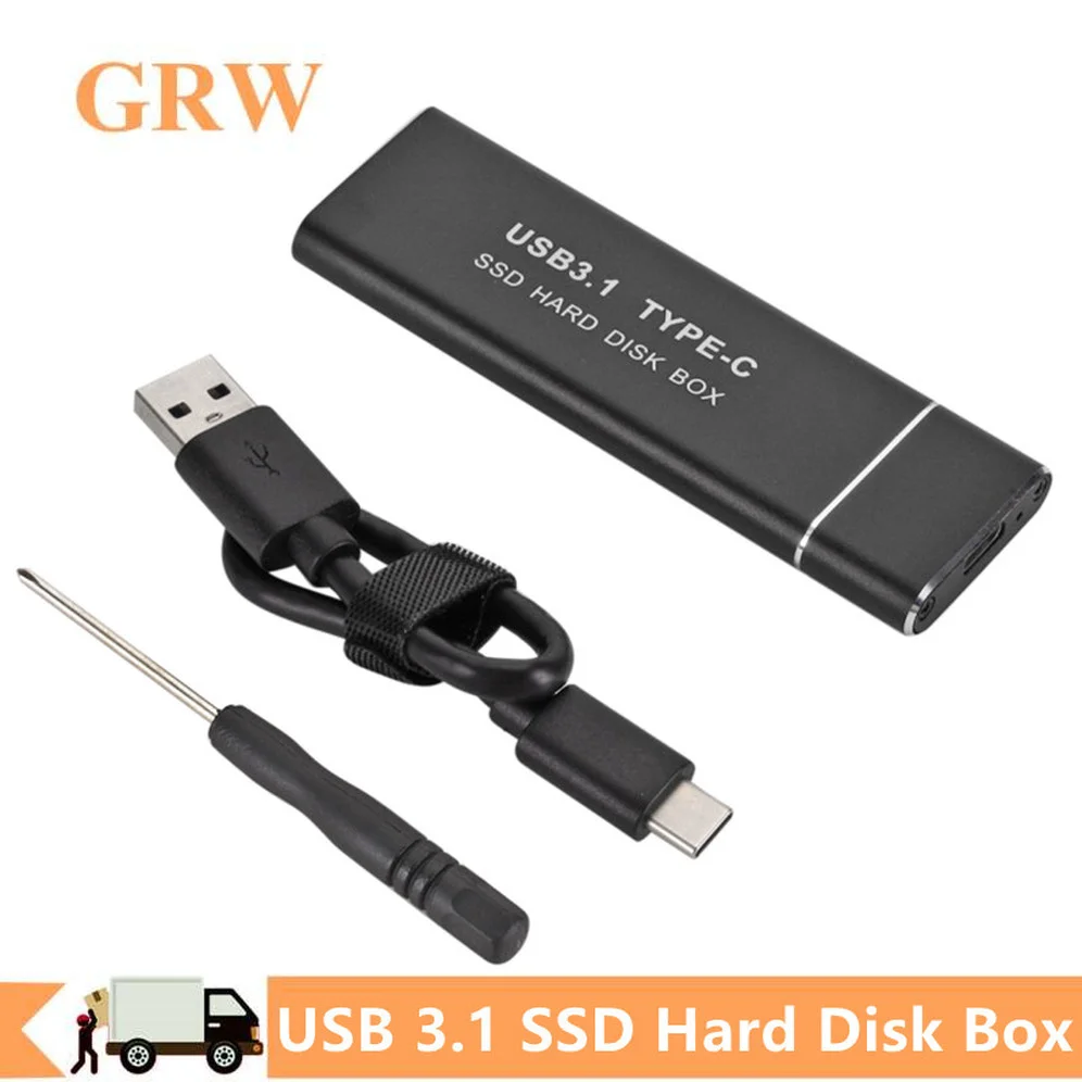 Caixa Externa para Caixa de Disco Rígido Móvel Ssd m2 Usb 3.1 tipo c m2 para Usb c Gabinete para 2230 2242 2260 2280