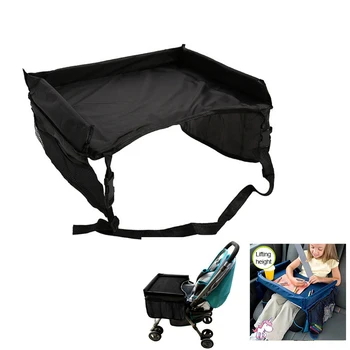 Carrello per bambini Tavolo Giocattolo Scrivania Interno Vassoio per seggiolino auto per bambini Disegna mangiare Snack di stoccaggio Giocattoli Portabicchieri Vassoio da viaggio per auto per bambini
