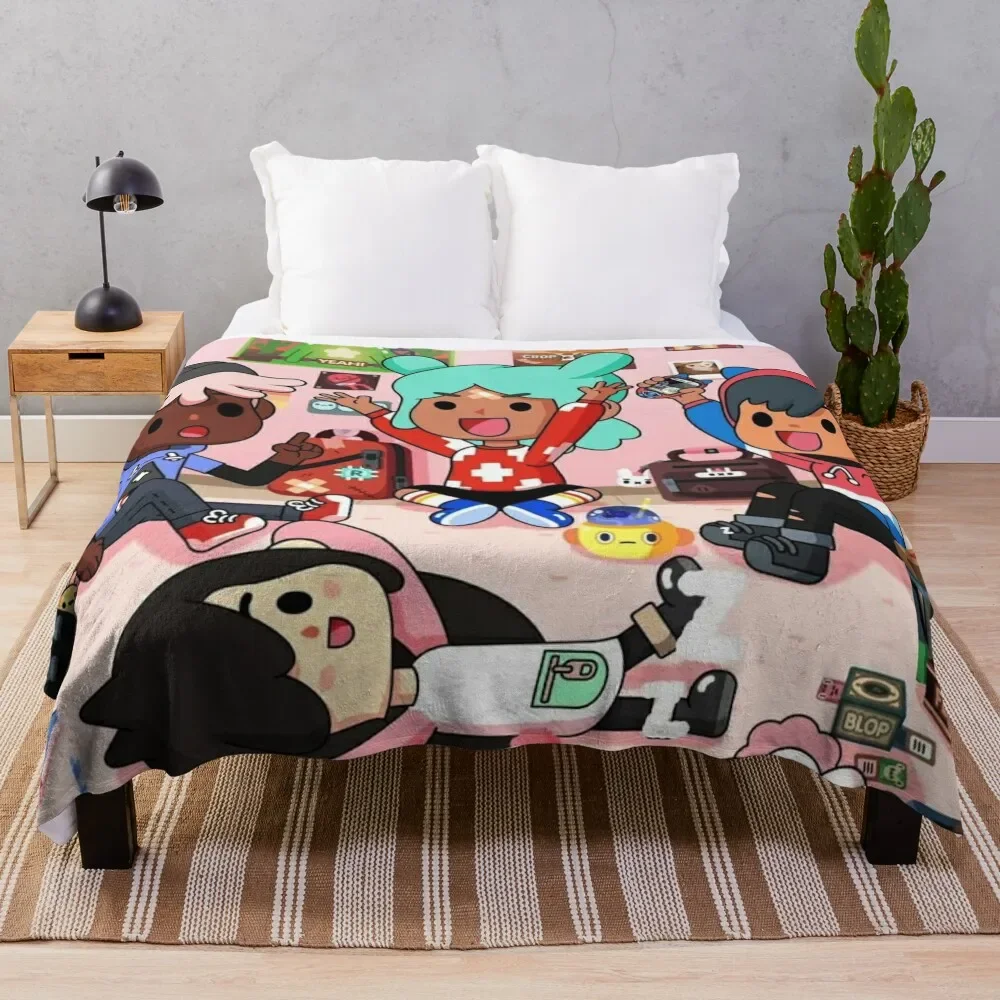 Toca Boca Coperta Da Tiro Cute Plaid Tourist Soft Plaid Fluffy Coperte