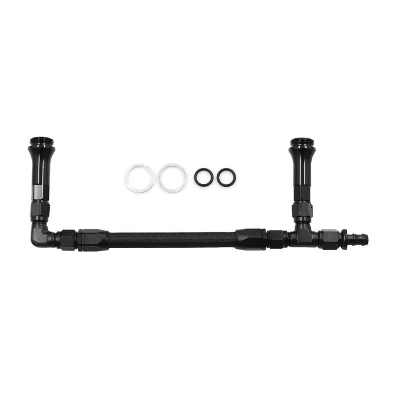 AN6 Dual Feed Braided Nylon Fuel Line for Holley 4150 Double Pump Carburetor 7/8-20 Thread 1