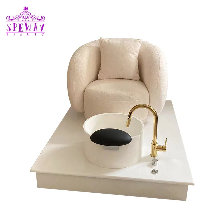 High Quality Luxury Beauty Hairdressing Nail Salon Spa Black Massage Foot Repair Chair With Ceramic Sink