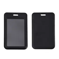 Minimalist Plastic Card Holder - Sleek Card Sleeve for Business, Credit, ID & Student Cards (Black)