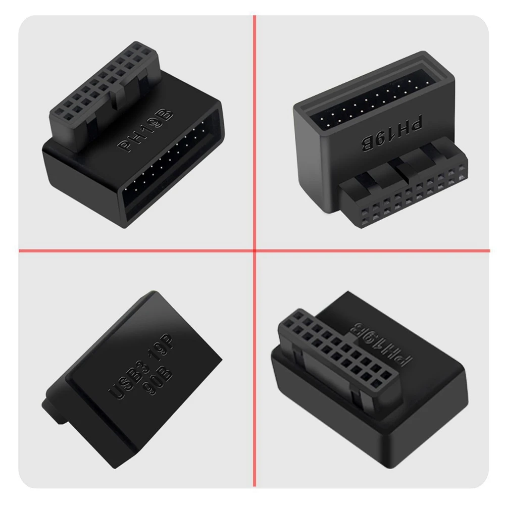 Type C USB OTG Adapter PH19B USB 3.0 Internal Header USB3.0 19/20P Socket 90 Degree Adapter Converter For Computer Motherboard