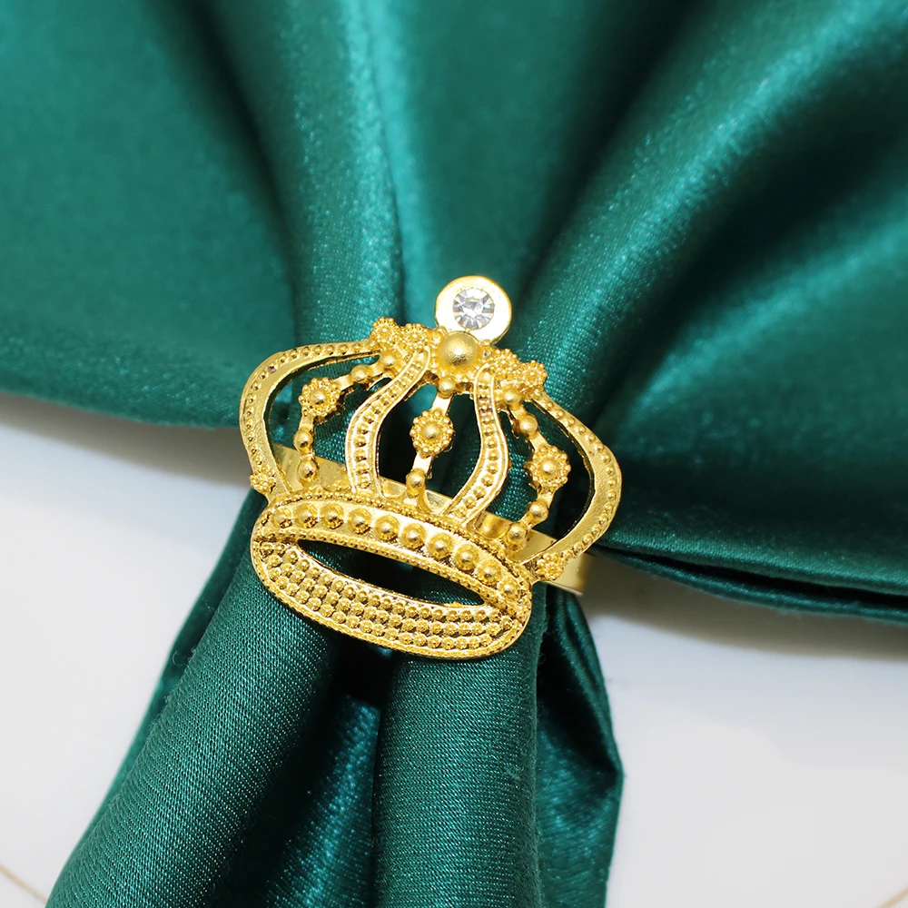20Pcs Crown Napkin Rings Gold Napkin Holder Metal Napkin