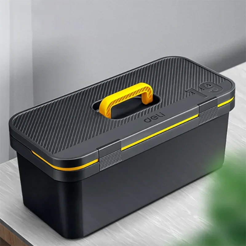 DELI Shockproof Tool Box Large Portable Hardware Set Storage Box Industrial Grade Electrician Repair Tool Storage Case 2