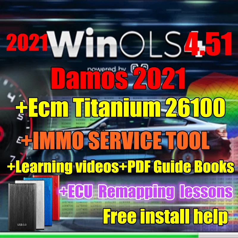 I Più Nuovi Winols 4.51 Con Plugin Vmware + 2021 Damos + Ecm Titanium + Immo Service Tool + Installa Video + Guida Pdf Ecu Remapping Lezioni