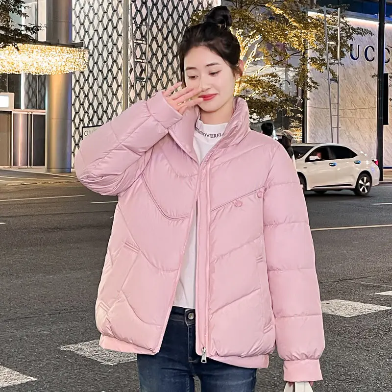 2023 New Women Down Cotton Coat Winter Jacket Female Short Parkas Loose Thick Warm Outwear Leisure Time Versatile Overcoat