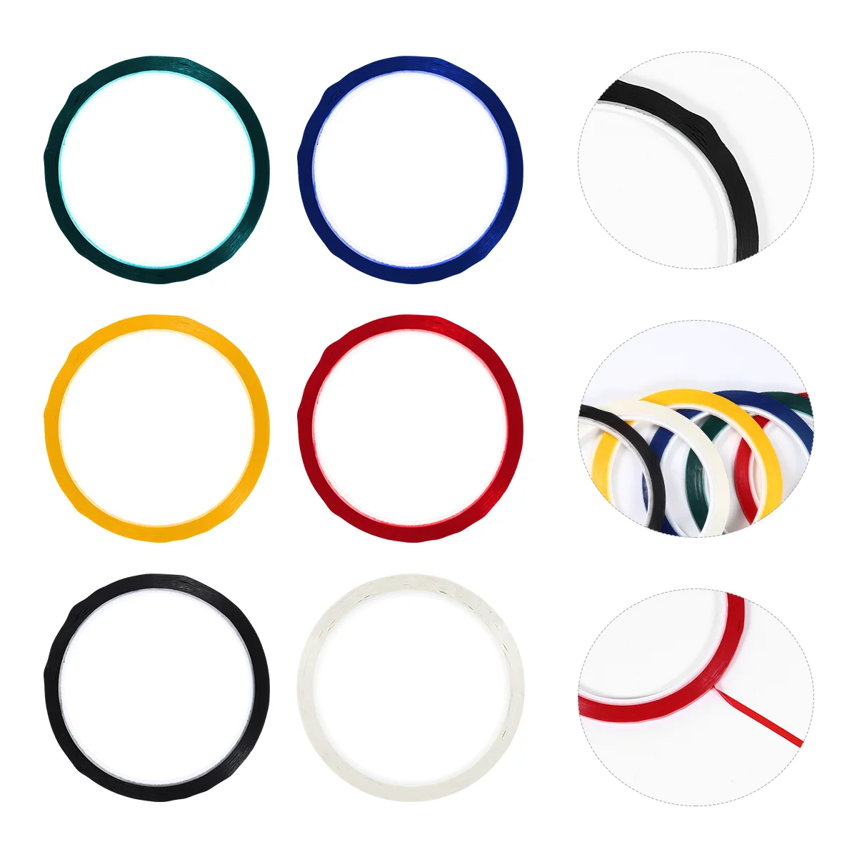 

6 Rolls Adhesive Tape Desktop Positioning Draw Line Marking Sticker The Pet for