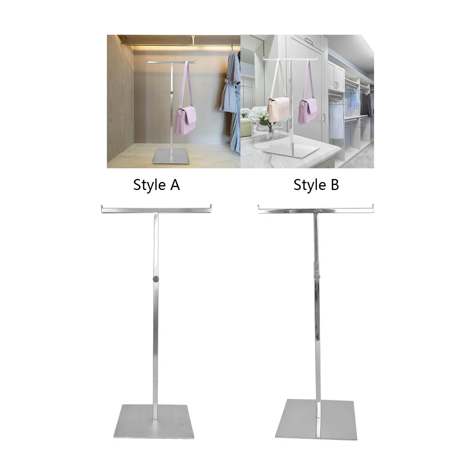 Handbag Display Stand Shoulder Bags Stand Hanging Hook Stainless Steel Adjustable Height Stand T Shaped Handle