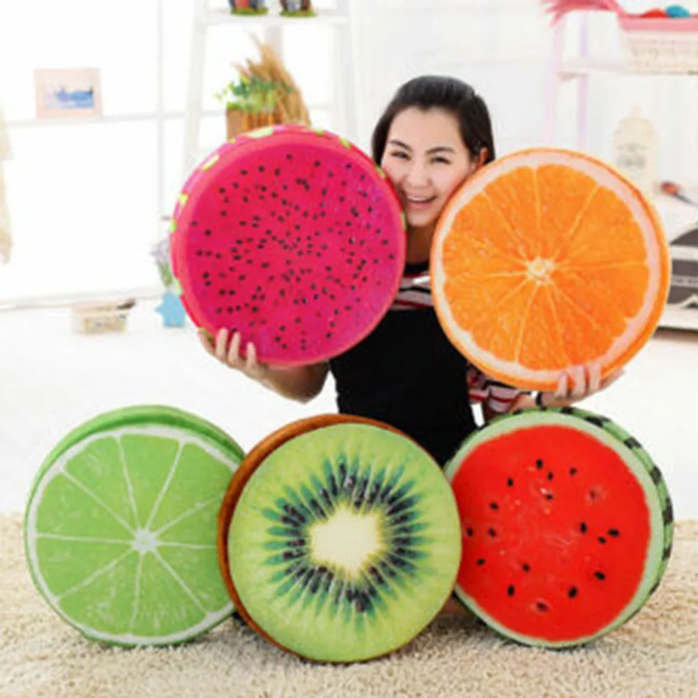 

Seat Cushion Fruit Shape Round Bolster Sofa-cushion Back And Head Pillow Home Decoration Cute Plush Toys Home Textile