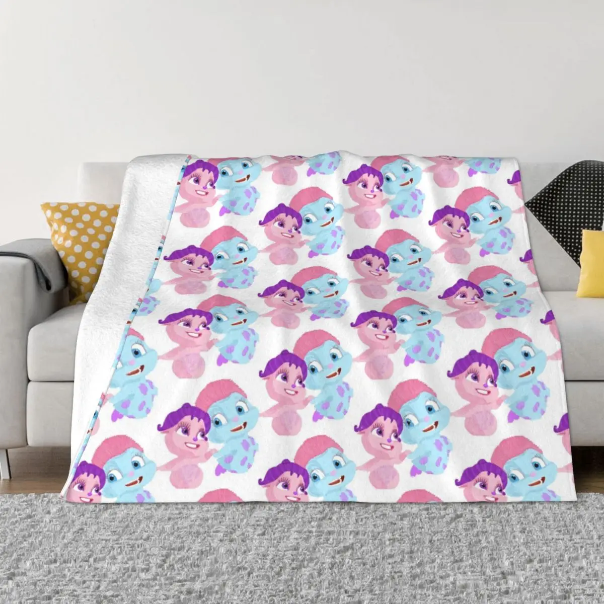 

Bibble And Dizzle From Fairytopia Magic Of The Rainbow Blankets Flannel Printed Lightweight Throw Blanket for Sofa Bedroom Quilt