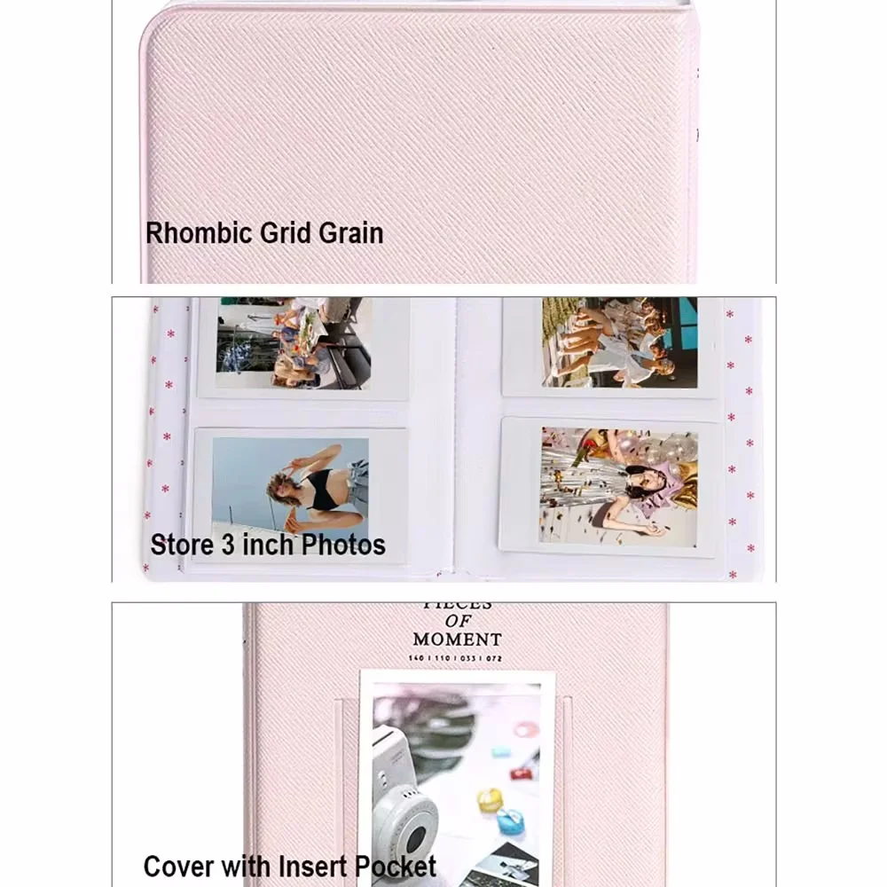 64 Pockets Photo Album Inch Pictures Storage Case Stamps Instant Camera Tickets Cards Organizer for Fujifilm Instax Mini 12/11/9